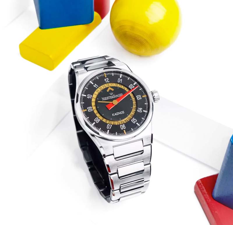 baur-meistersinger-kaenos-gelb-herren-einzeiger